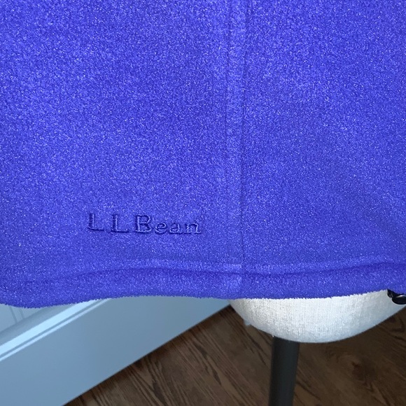 LL BEAN Polar Fleece Quarter Zip Jacket Large Pullover Coat 1/4 Blue Polartec - Picture 8 of 10